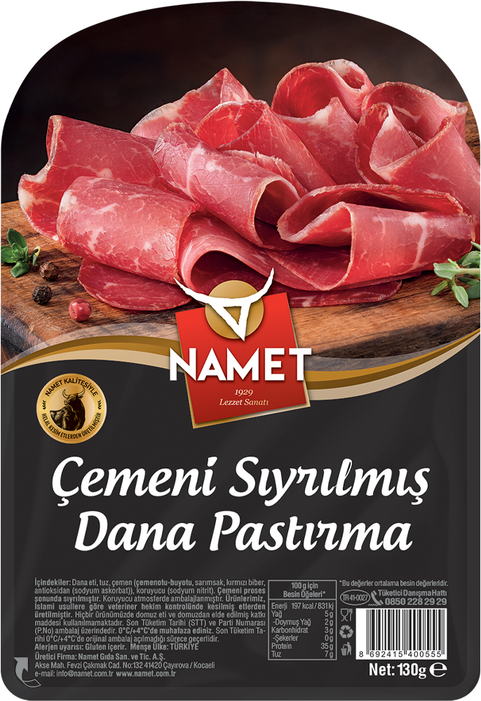 Çemeni Sıyrılmış Dana Pastırma