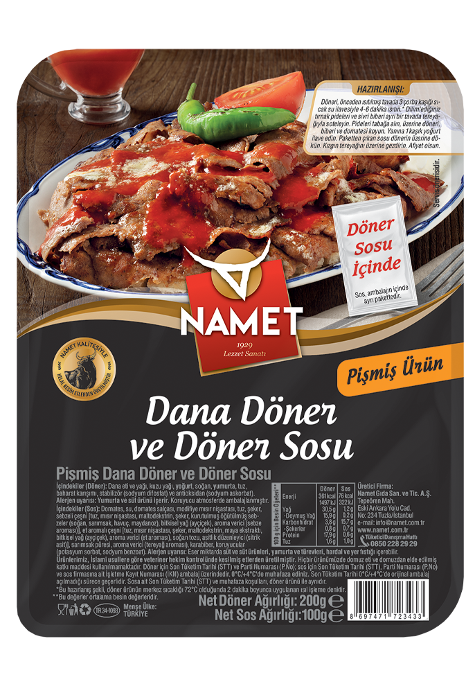 Pişmiş Soslu Dana Döner
