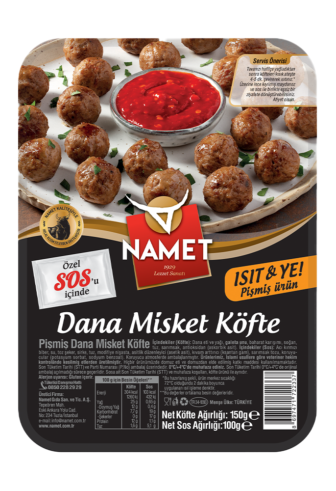 Pişmiş Soslu Dana Misket Köfte