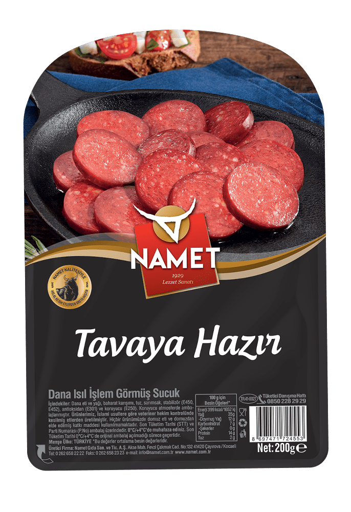 Tavaya Hazır Dilimli Dana Isıl İşlem Görmüş Sucuk